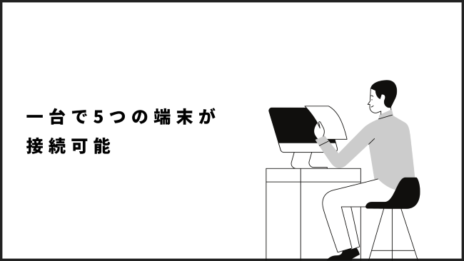 一台で5つの端末が接続可能